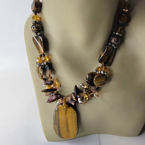 Smoky Quartz Style Fashion Necklace - Picture 1 of 8